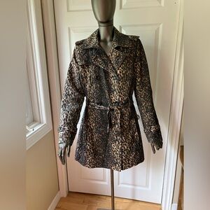 Vintage Alfred Sung Pure leopard print 3/4 trench coat size M